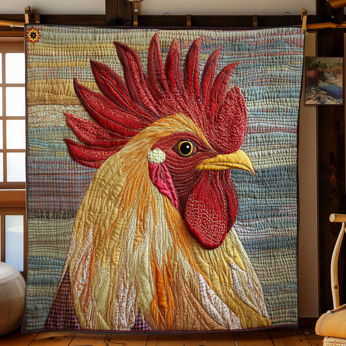 Abstract Chicken WY1911051CL Quilt