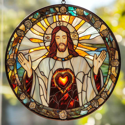 Radiant Jesus WN2211088CL Stained Glass Suncatcher