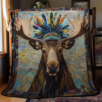 Native American Moose WY1411042CL Quilt