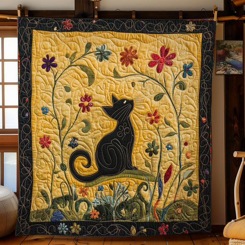 Mystic Cat In Garden WY1502070CL Quilt
