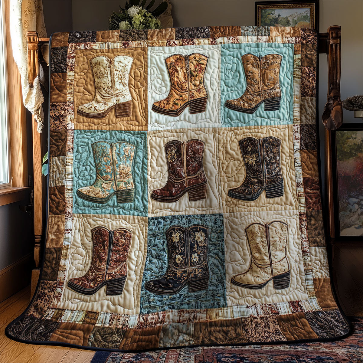 Vintage Cowboy Boots WY1502048CL Quilt