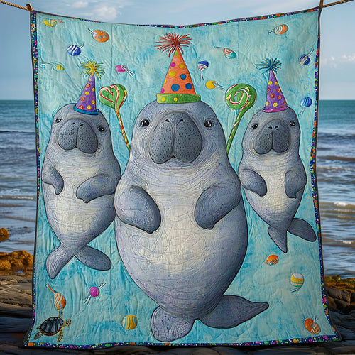 Birthday Manatee WY1211038CL Quilt