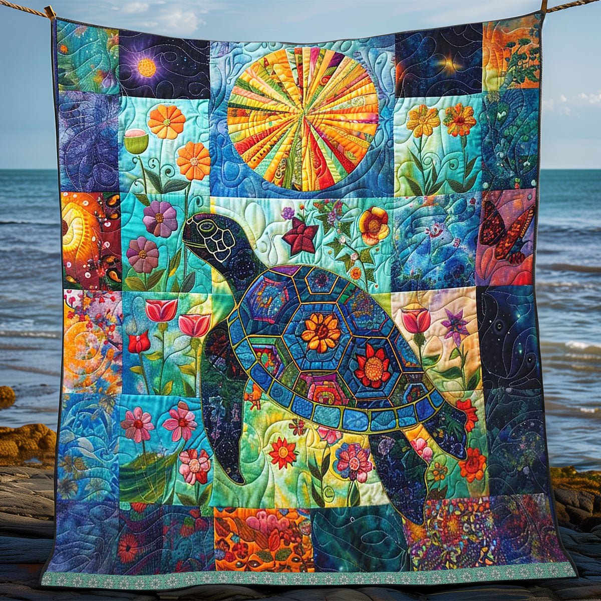 Turtle Patchwork WP3008025CL Quilt