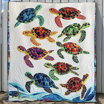 Colorful Swimming Turtle WY0111010CL Quilt