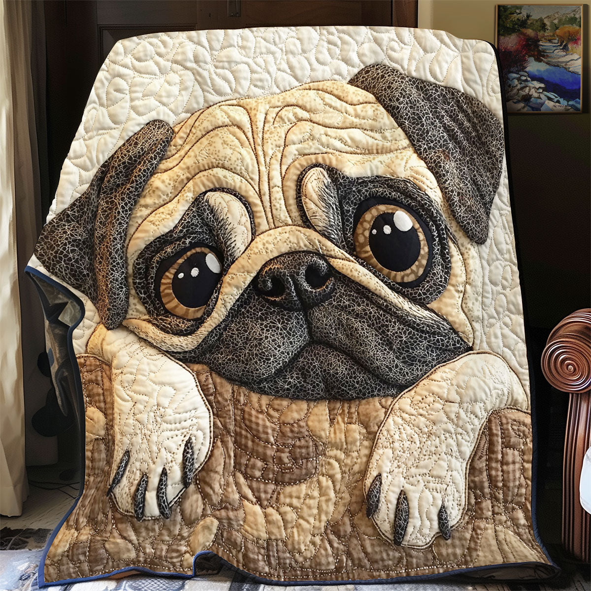 Cute Pug WY1202093CL Quilt