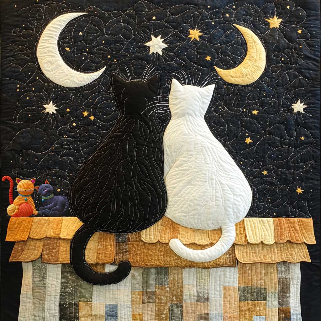 Penthouse Couple Cat WP0810039CL Quilt