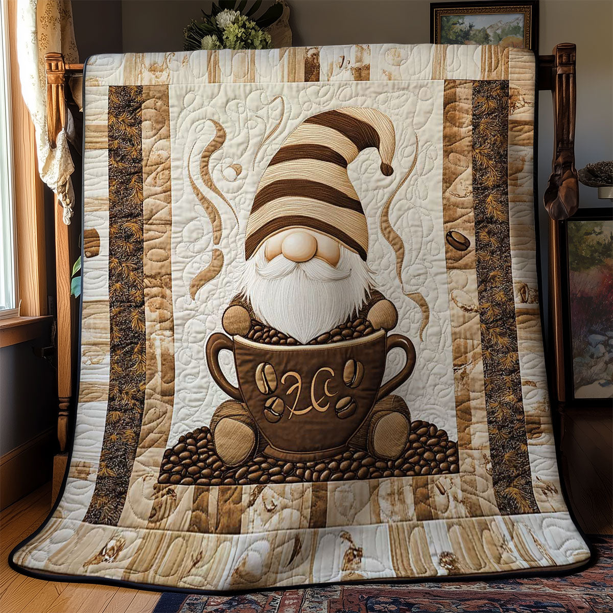 Brewing Happiness Gnome WN2512057CL Quilt
