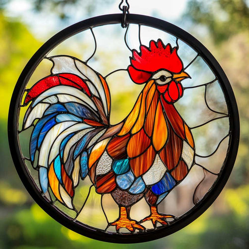 Chicken WJ0110037CL Stained Glass Suncatcher