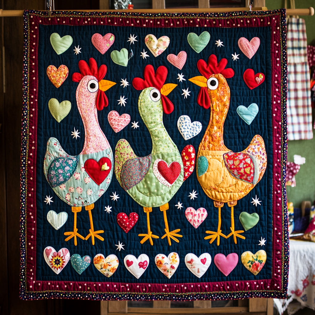 Colorful Funny Chicken WJ2311018CL Quilt