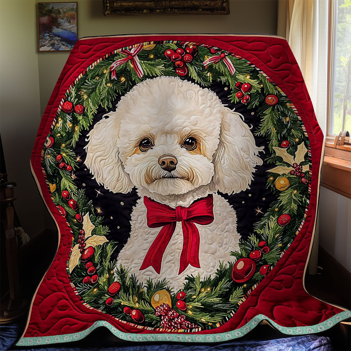 Poodle Christmas WX1211029CL Quilt