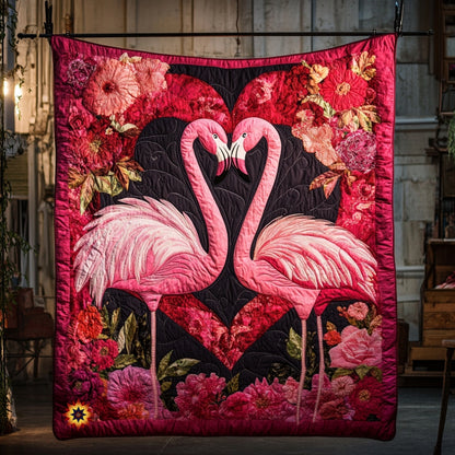 Flamingo Be My Valentine WU0912017CL Quilt