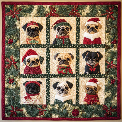 Pug Festive Frost WN2709180CL Quilt