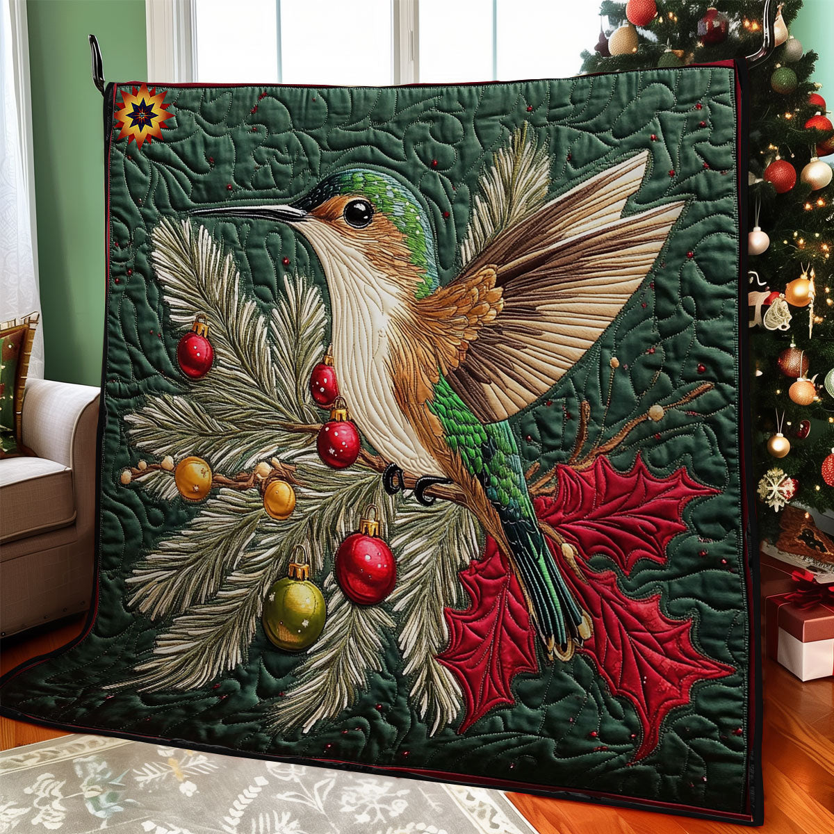 Christmas Hummingbird WY2911009CL Quilt