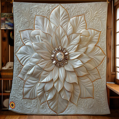 Gemstone White Flower WY0212045CL Quilt