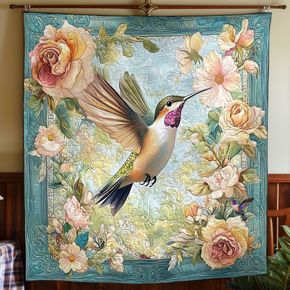 Flower Hummingbird WY2111031CL Quilt