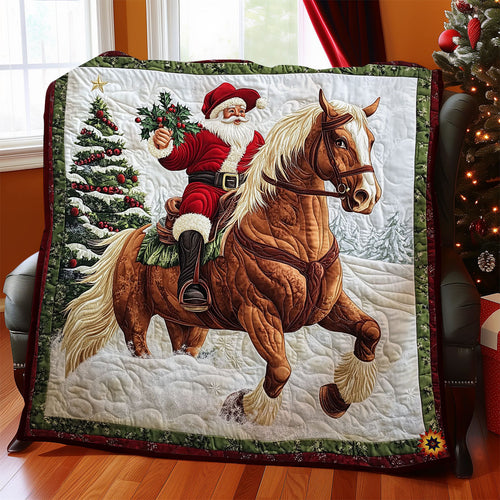 Santa Claus Riding Horse WY1012049CL Quilt