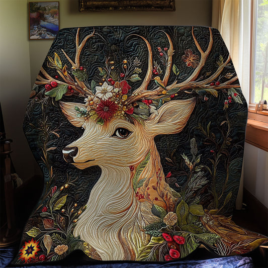 Flower Deer WY1112005CL Quilt