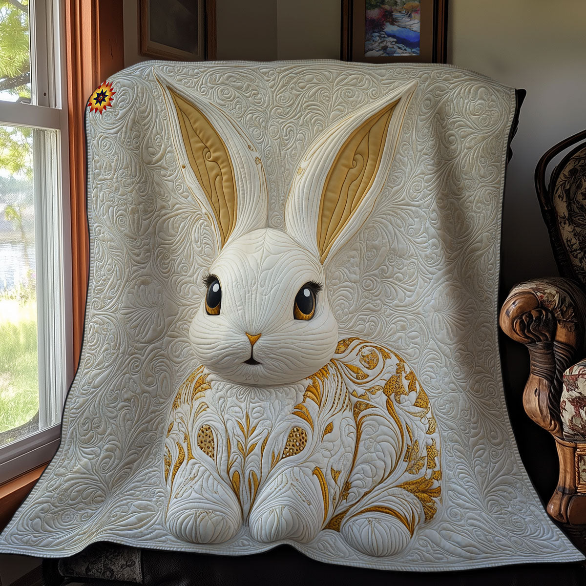 Royal White Rabbit WY2011017CL Quilt