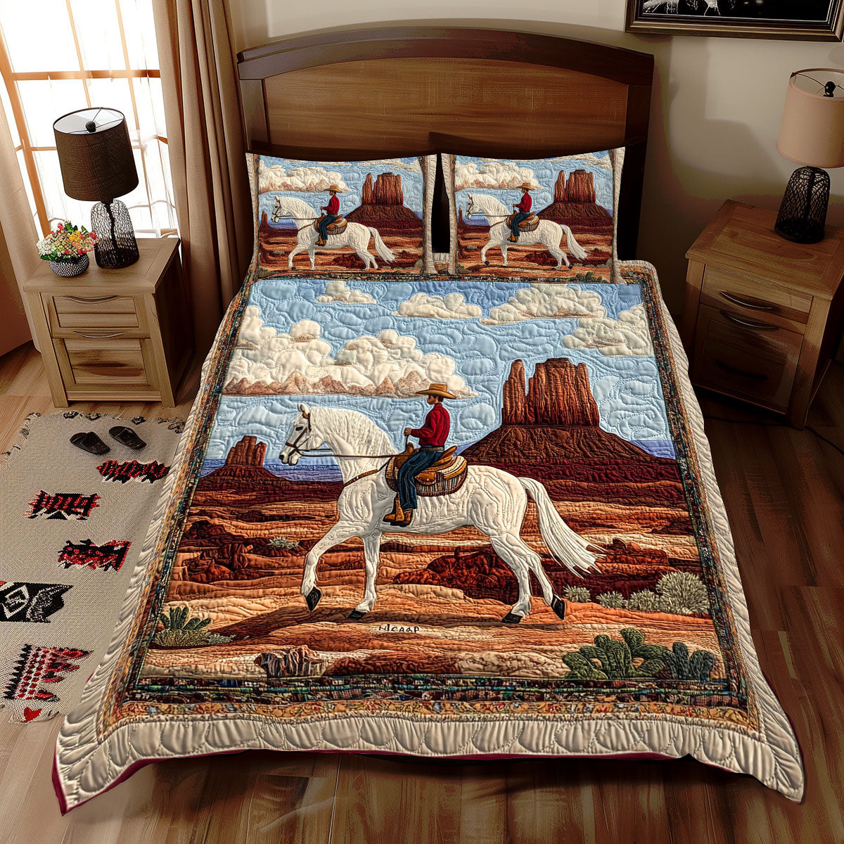 Cowboy In Desert WX1912062CL Duvet Cover Set