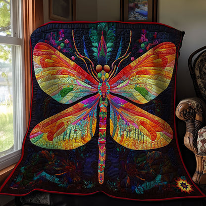 Colorful Abstract Dragonfly WY1012028CL Quilt