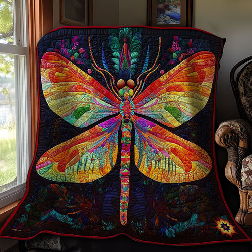 Colorful Abstract Dragonfly WY1012028CL Quilt