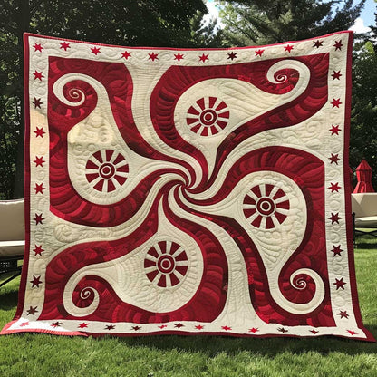 Swirly Red Star WJ2009023CL Quilt