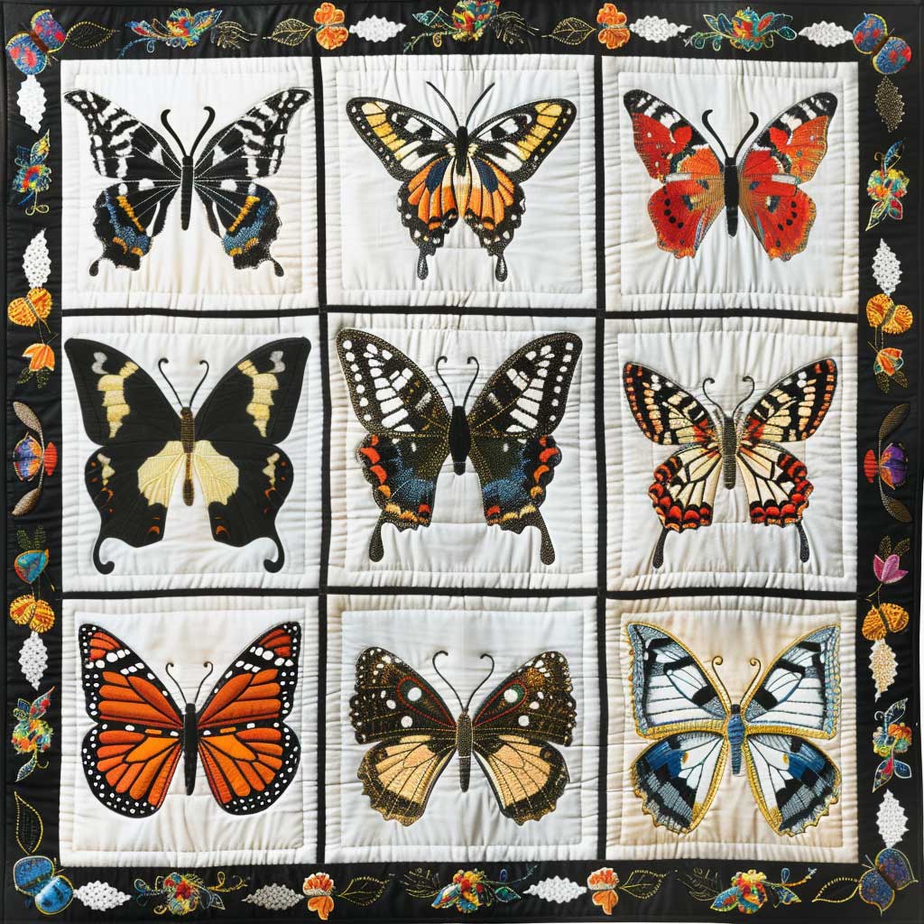 Elegant Butterflies XR1008005CL Quilt