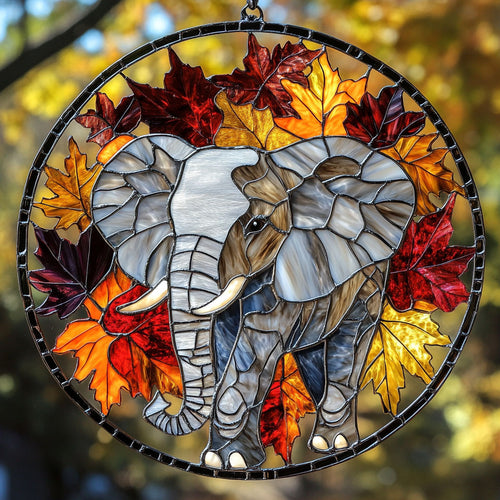 Elephant Autumn Vibes WU1601033CL Suncatcher