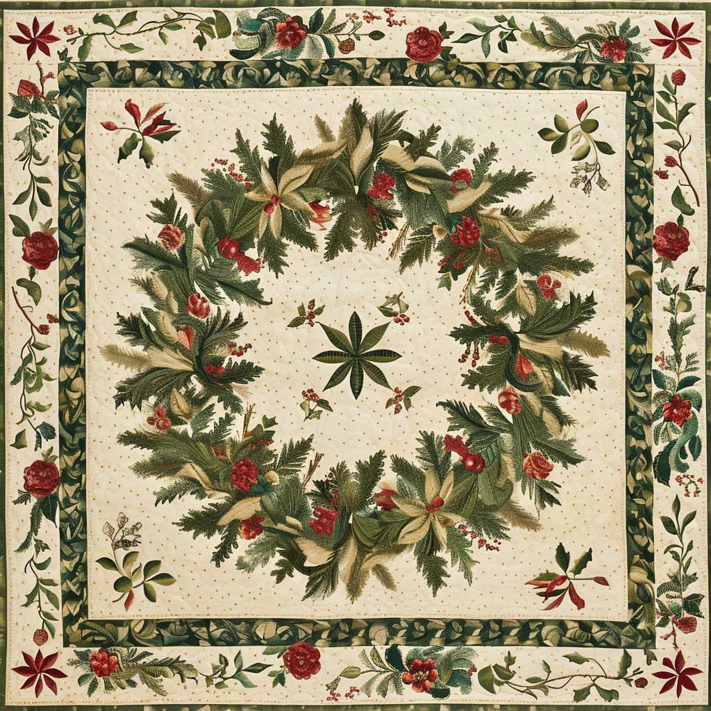 Evergreen Wreath WJ0807008CL Quilt