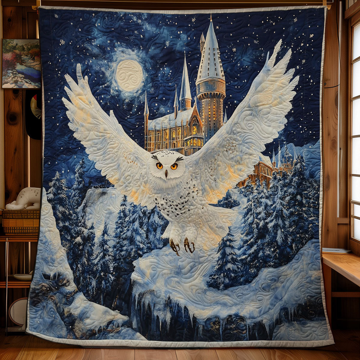 White Owl In Night WY0202090CL Quilt