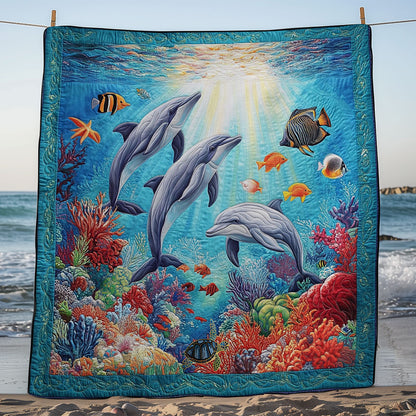 Dolphin Family WY0612026CL Quilt