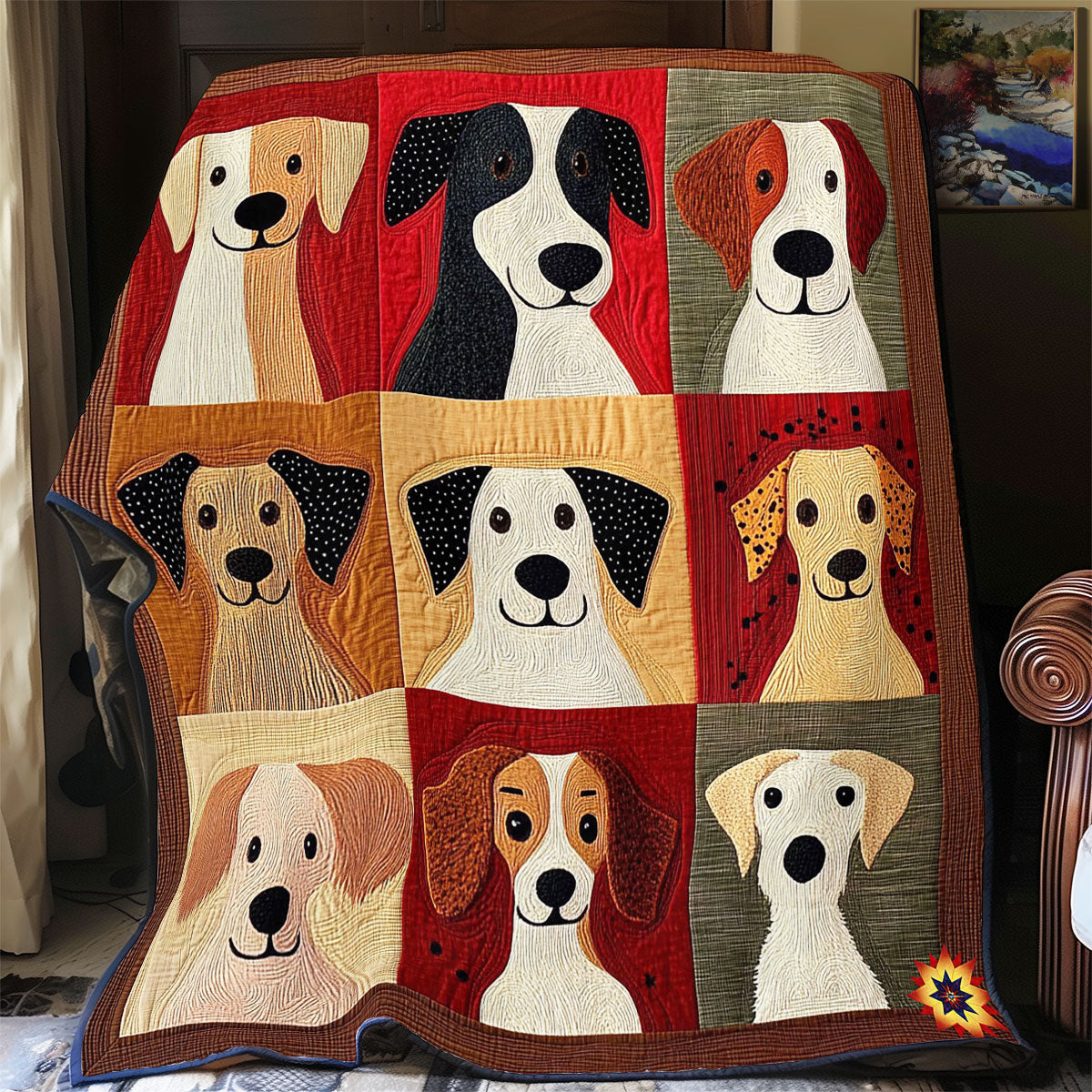 Dog Abstract WY2911033CL Quilt