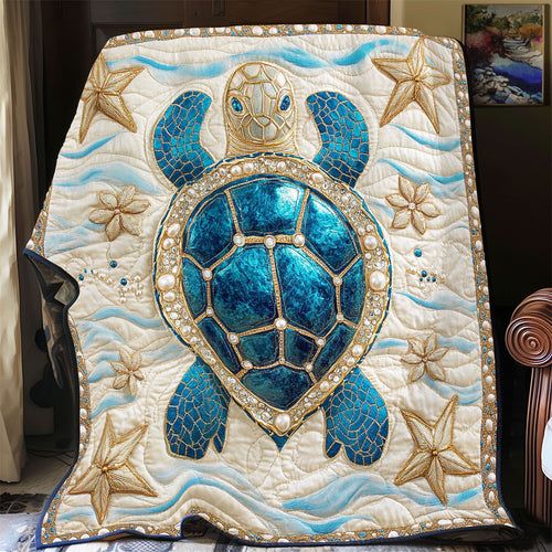 Teal Gemstone Turtle WY2702119CL Quilt