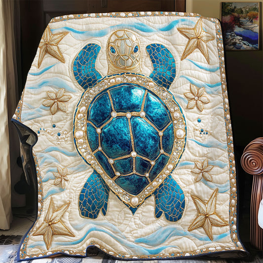 Teal Gemstone Turtle WY2702119CL Quilt