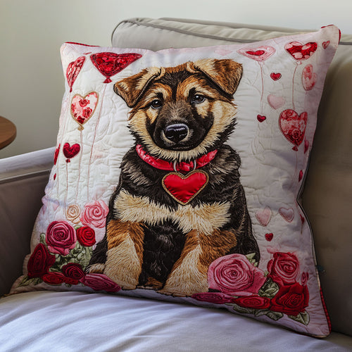 German Shepherd Happy WX1312109CL Quilt Pillow Case