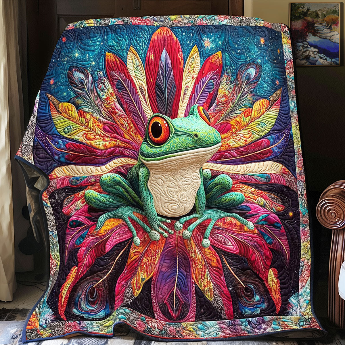 Frog In Flower WY2612014CL Quilt