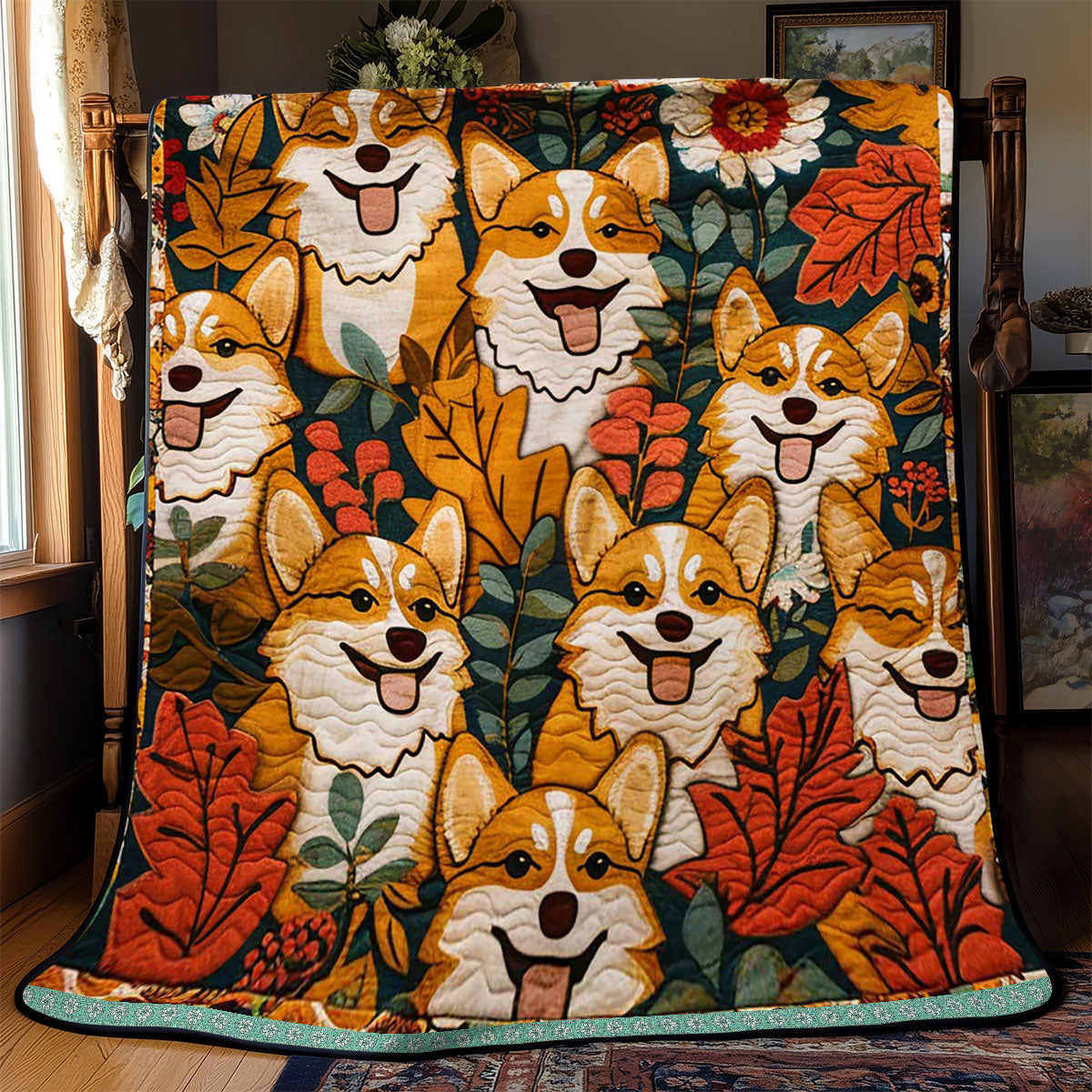 Cute Corgi WJ1309001CL Quilt