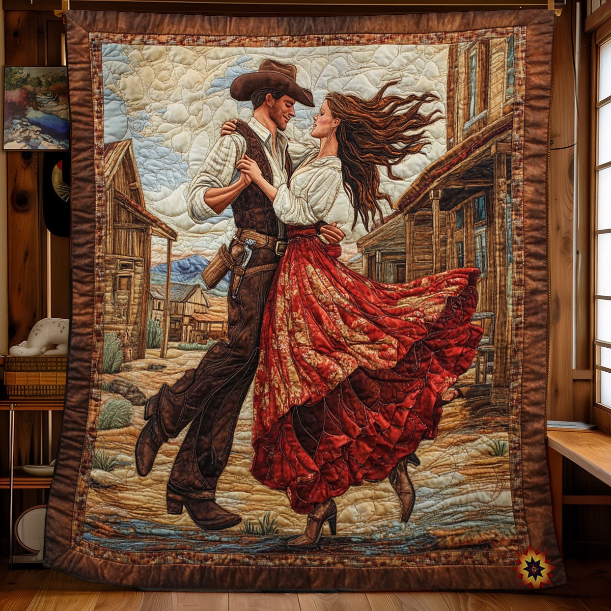 Cowboy Couple WY1912035CL Quilt