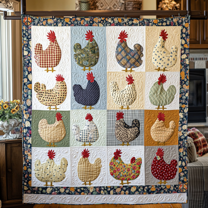 Fabric Chickens XR0612002CL Quilt