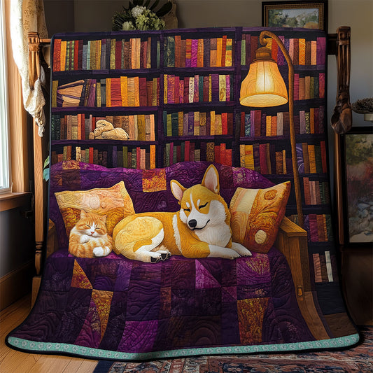 Corgi's Reading Room Rest WN0310031CL Quilt