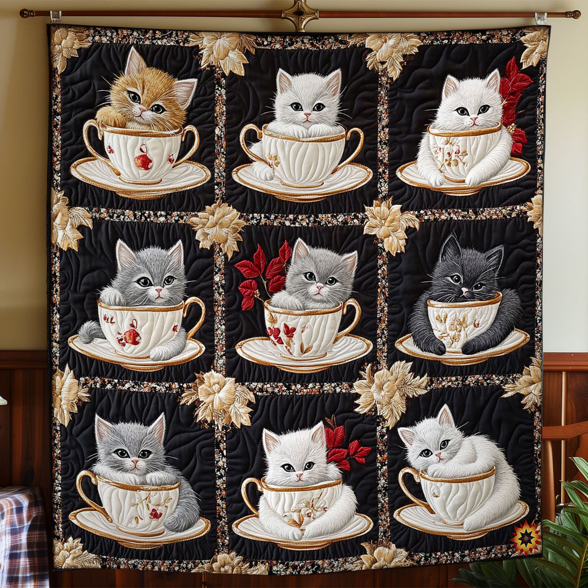 Kitten Tea Cup WY2911006CL Quilt