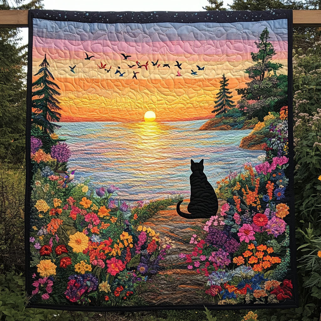 Black Cat Flower WT1010030CL Quilt