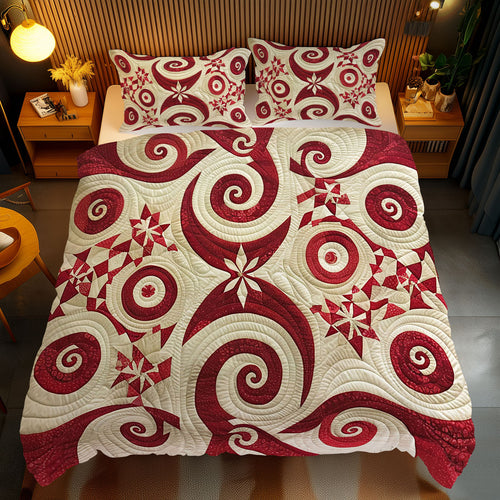 Swirly Red Star WJ3010031CL Duvet Cover Set