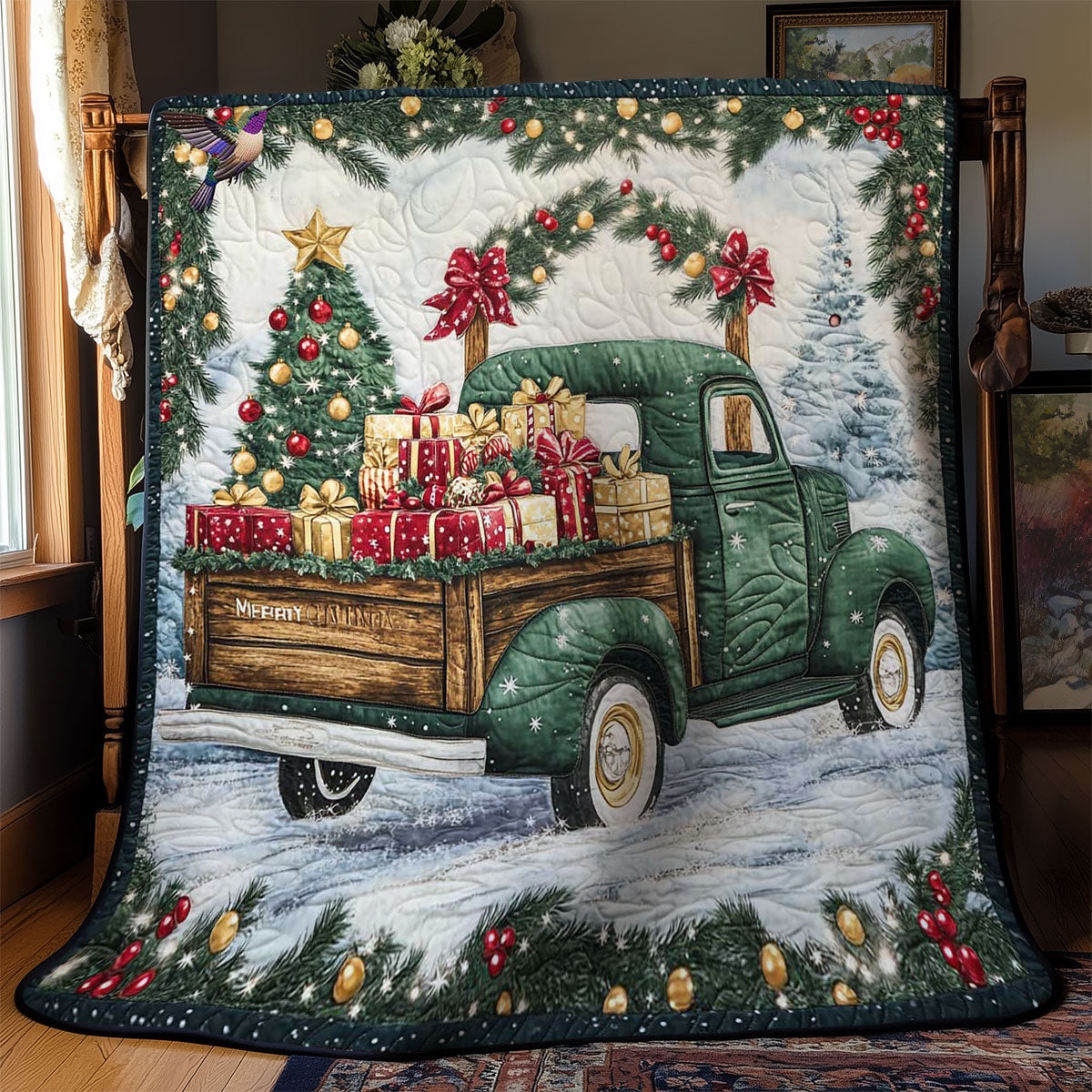 Winter Christmas Truck WN2012025CL Quilt