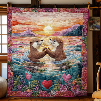 Romantic Otter In Sunset WY1701056CL Quilt