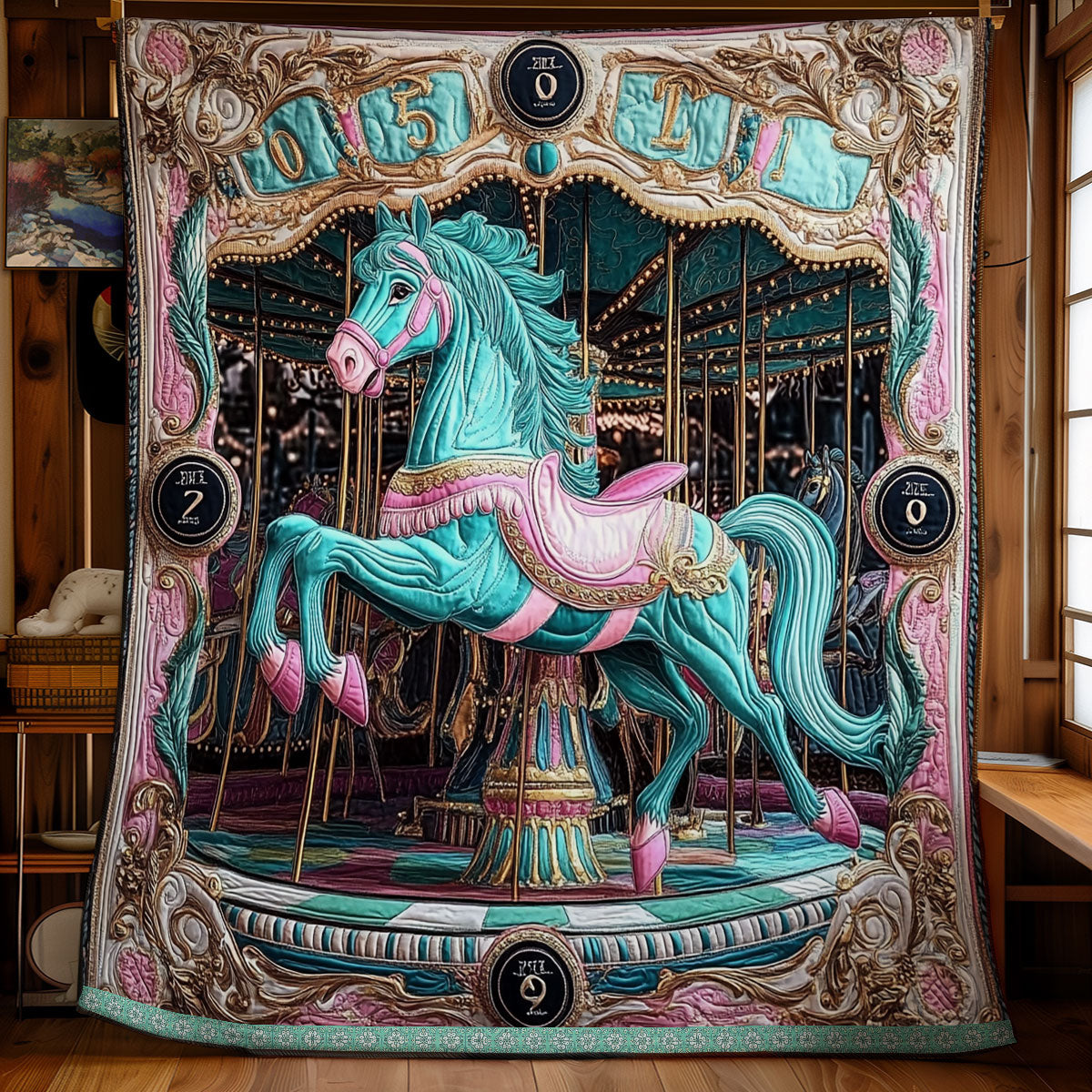 Turquoise Horse WX0412050CL Quilt