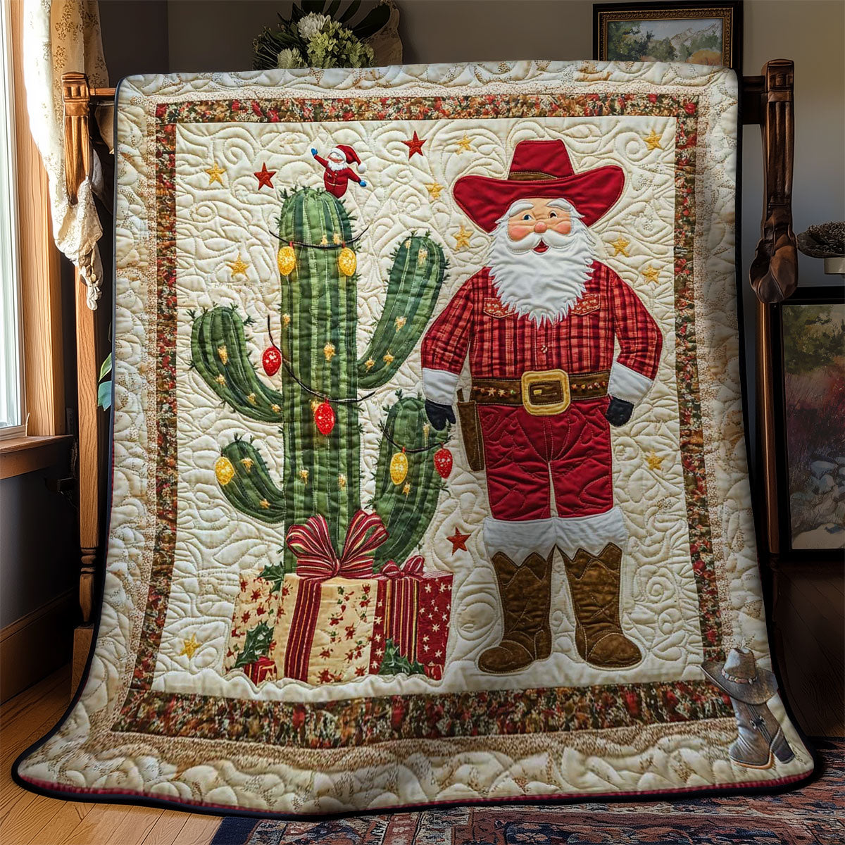 Santa And Cactus Cheer WN2211045CL Quilt