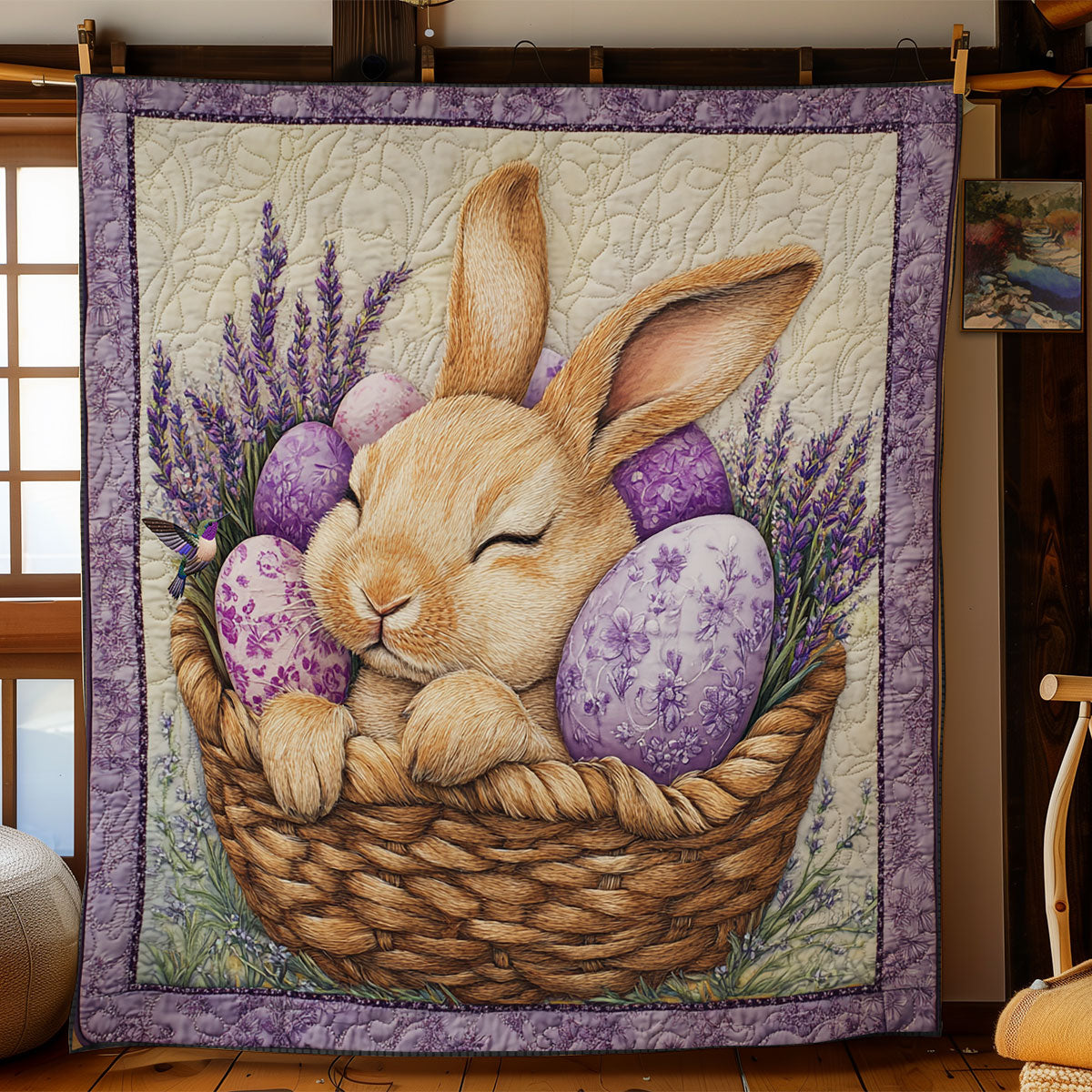 Purple Sleeping Rabbit WY0611034CL Quilt