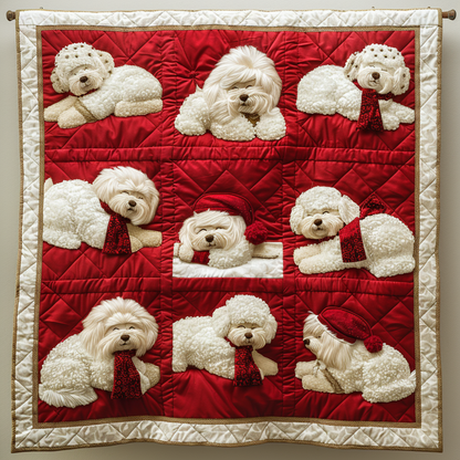 Cozy Bichon Frise Portrait WN1110038CL Quilt