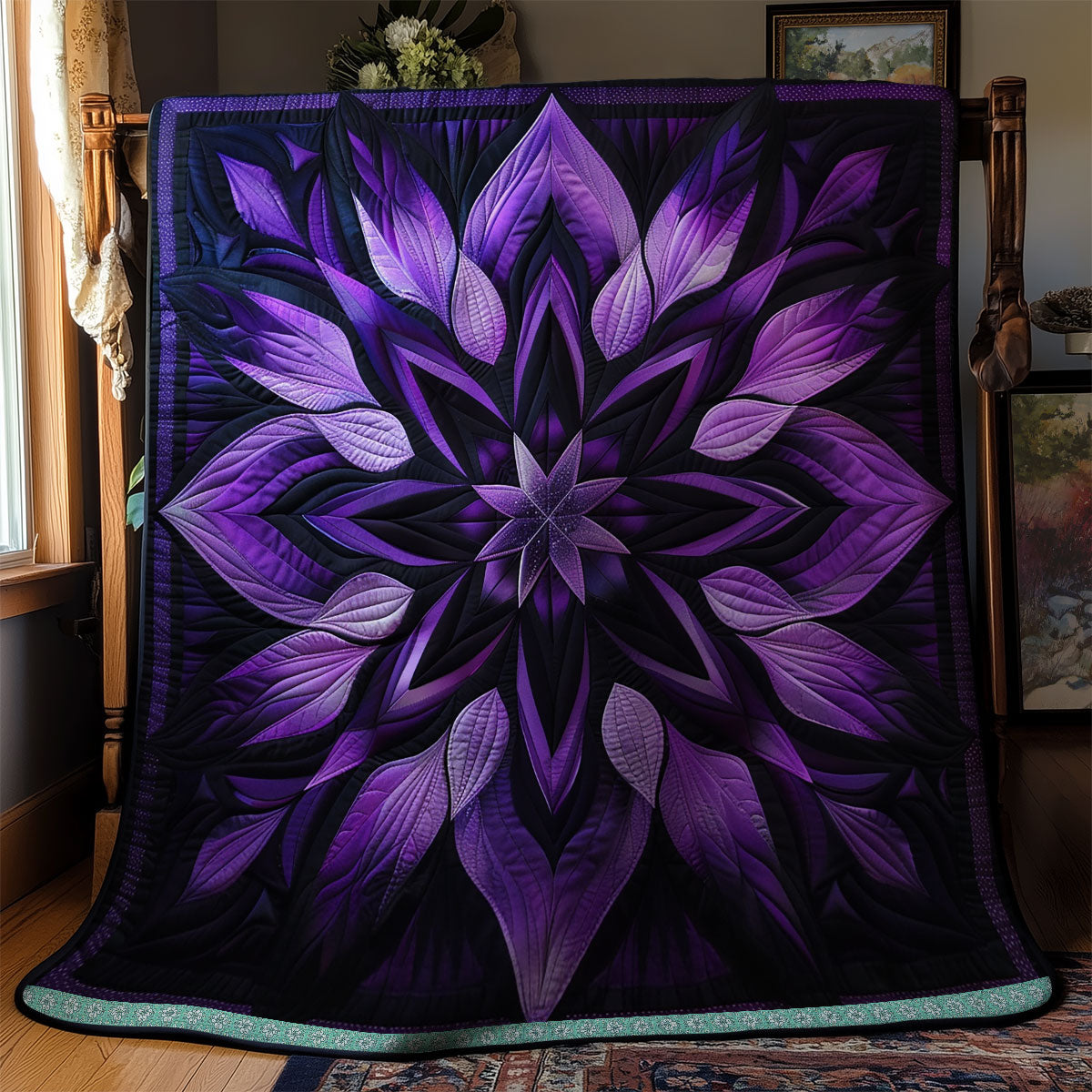 Purple Starlit Blossoms WN1309043CL Quilt